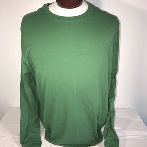 Green Plain Long Sleeve Crewneck Shirt NWT XXL
